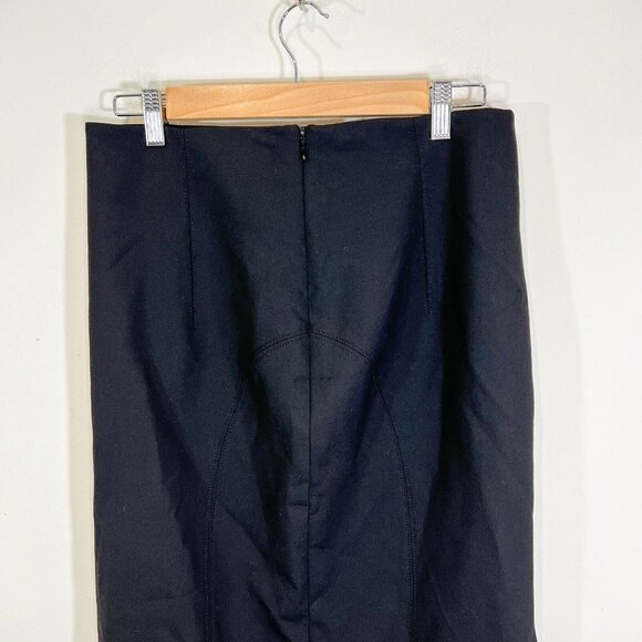 ZARA Pencil Skirt Size M Black Back Zipper Closure High Rise Midi Size Medium - Picture 6 of 8